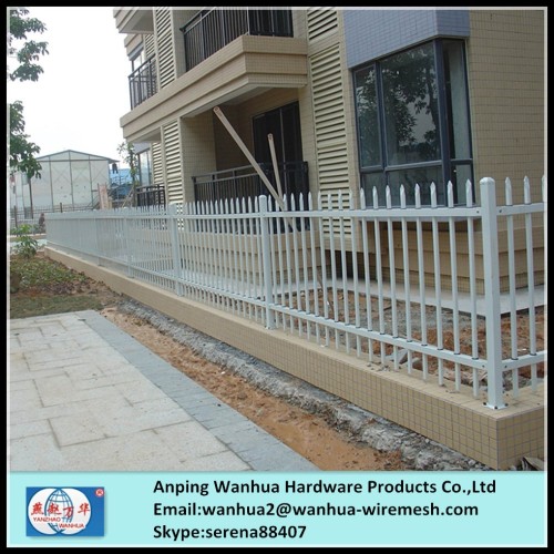 high quality powder coating ornamental steel security garden fence with anti climb top