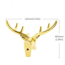 Modern Pure Brass Cabinet Handles Inspired by Lucky Deer Antlers and Head: Unique Furniture Decorative Pulls