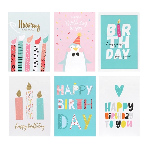 Happy Birthday Paper Greeting Cards with Box Set