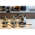 Gold handle cookware cooking pot set