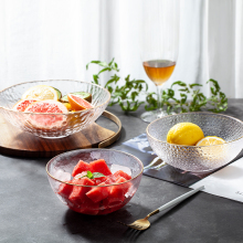 Factory Direct Luxury Gold Rim Clear Glass Salad Bowl for Restaurants and Weddings