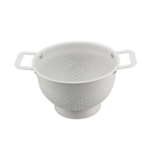 White Stainless Steel Colander For Fruit And Vegetable