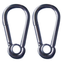 Spring hook, carbine stainless steel/brass