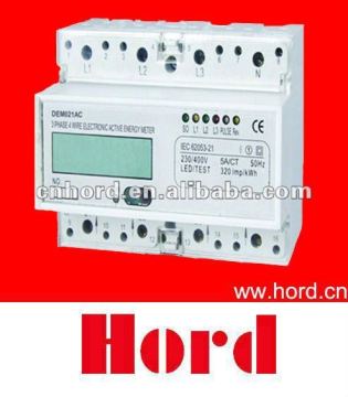 DEM021AC THREE PHASE FOUR WIRE ELECTRONIC DIN-RAIL ACTIVE ENERGY METER DIN-RAIL ACTIVE ENERGY METER