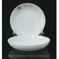 Plateau en verre de jade blanc 10 "