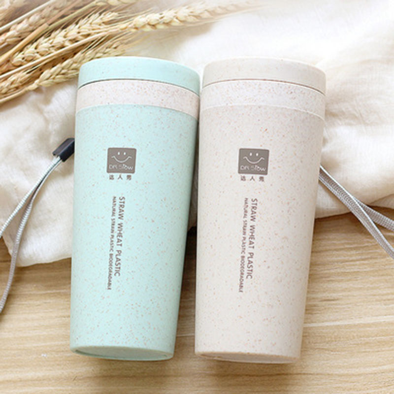 double-layer portable tumbler Insulation advertising promotional gifts Wheat straw  The fragrant cup Custom logo