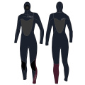 Wanita Seaskin 3mm Dada Dada Hooded Wetsuit Fullsuit