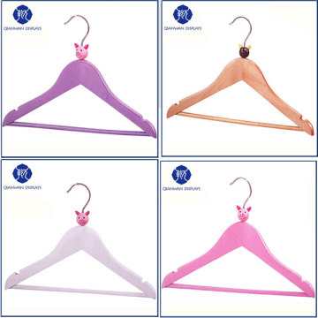 Assessed Supplier kids pink colored wooden hangers wholesale