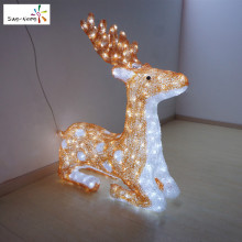 Nice plastic outdoor decorative high quality christmas decorations rattan deer themed home decor