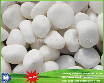 Decorative stone, Snow white pebble Stone, White round pebble stone for flooring and garden decoration 1-120mm