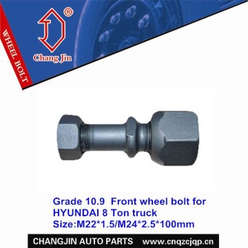 Grade 10.9 Front wheel bolt for HYUNDAI 8 Ton Truck