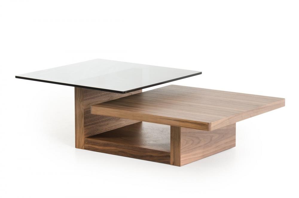 Tables de salon table en bois de placage en noyer