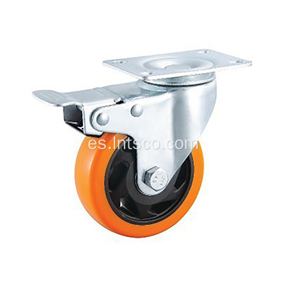 4 "Caster de PVC naranja con núcleo PP negro