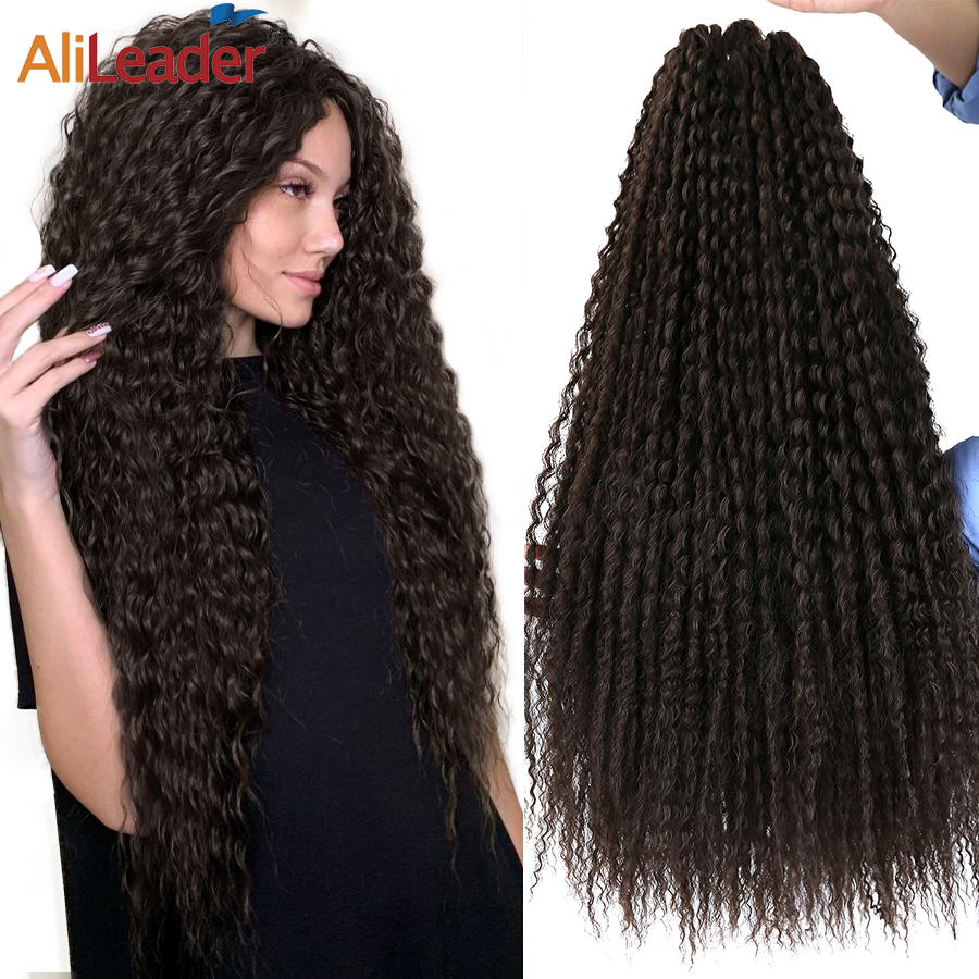 Synthetic Afro Kinky Curly Crochet Braid Hair Extensions 28 Inch Soft Long Hair Synthetic Wave Braiding Hair