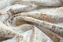 polyester 75D*75D glitter fabric/gold stamping printed glitter fabric for dress