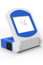 Desktop touchscreen kiosk with media card reader