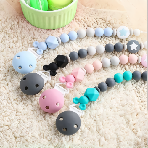 Clip silicon pacifier clip làm dịu răng có thể nhai răng