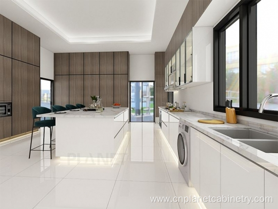 Custom smart luxury style white island kitchen cabinet