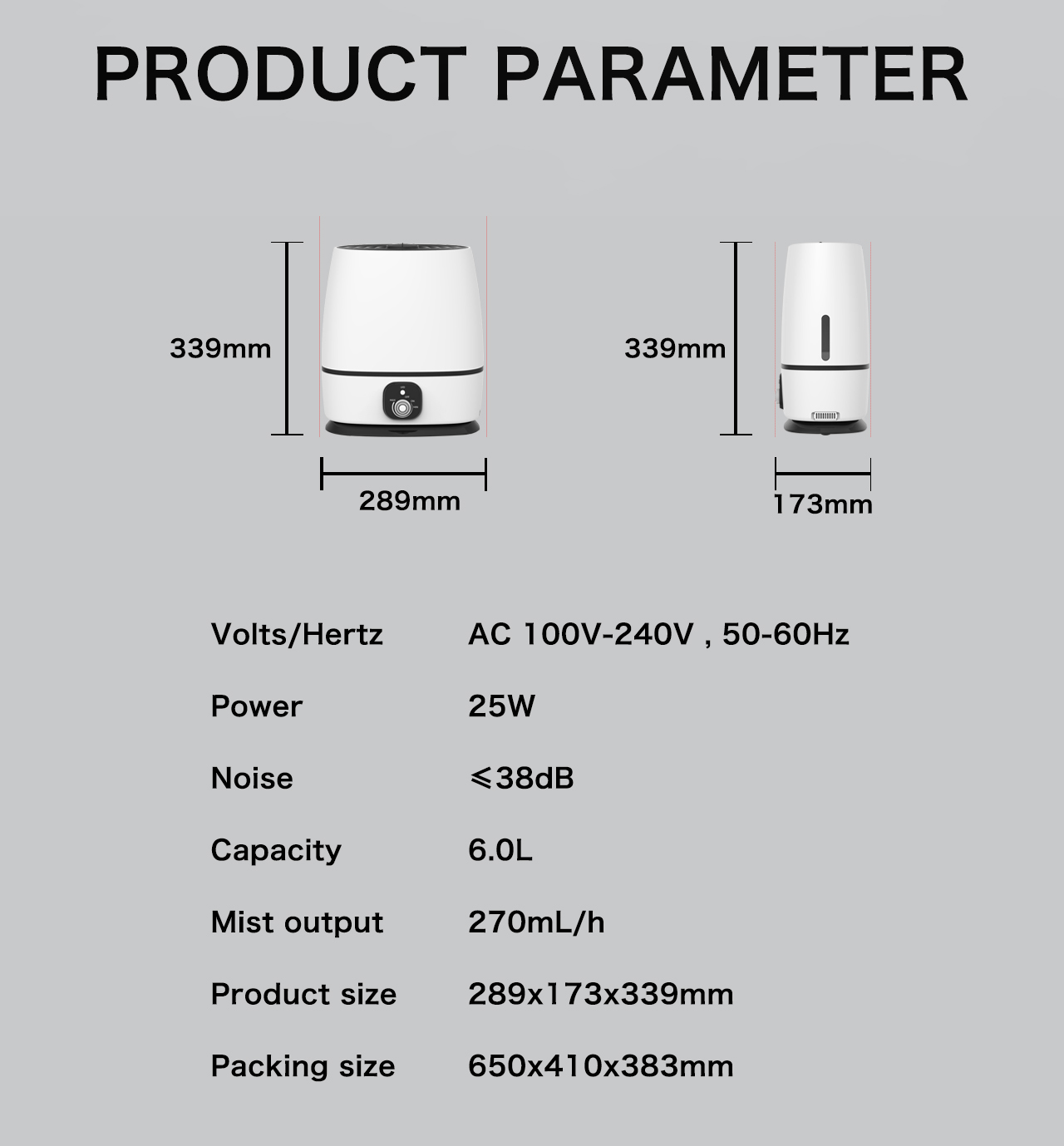 HTJ-2295B humidifier specification HTJ-2295B humidifier specification