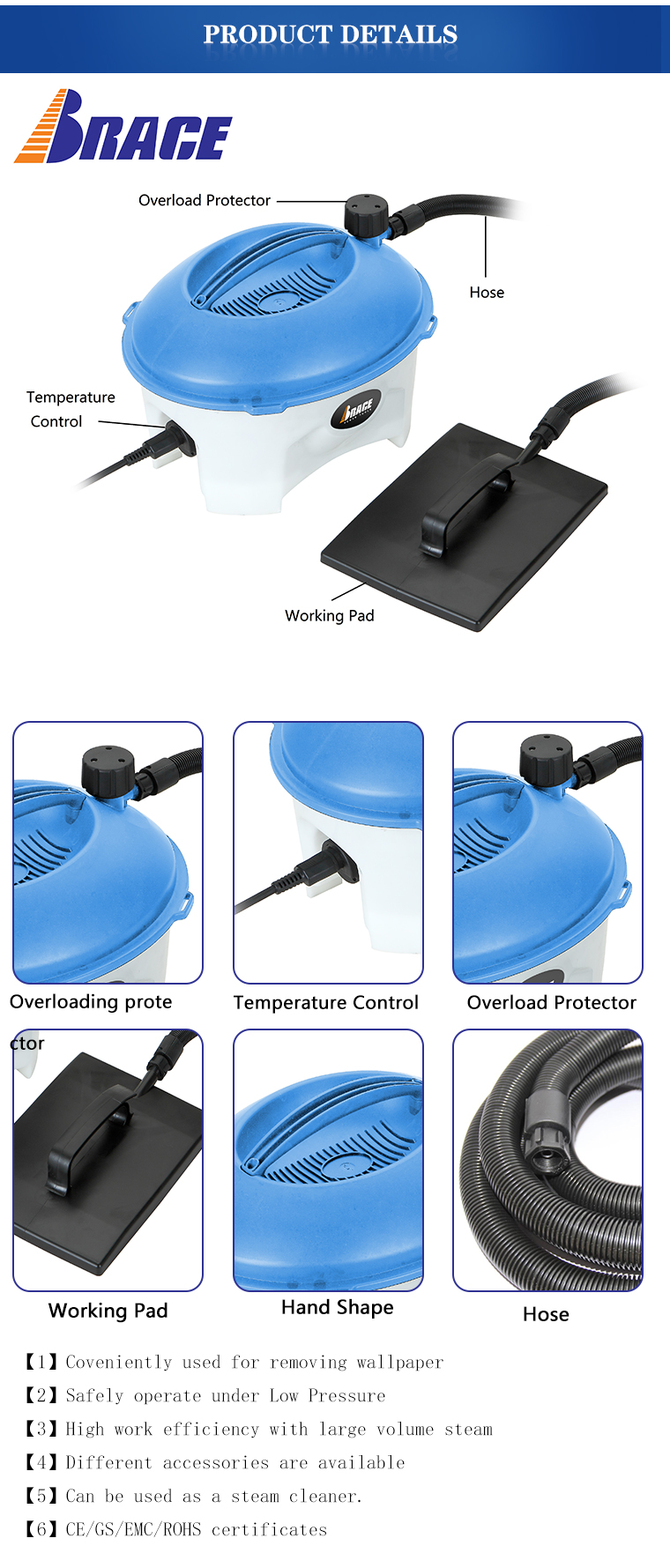 7.5L Electric Steam Wallpaper Remover Stripper 7.5L Electric Steam Wallpaper Remover Stripper