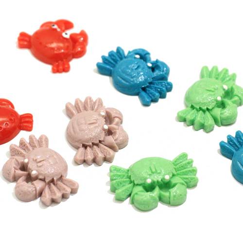 Multi Color Flat Back Mini Crab Resin Cabochon For Handmade Craft Decoration Kids Toy Ornaments Bead Spacer