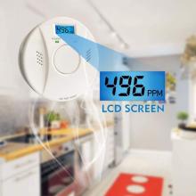Botón de prueba grande LCD Detector de humo y monóxido de carbono digital 9v Alarmas de carbono