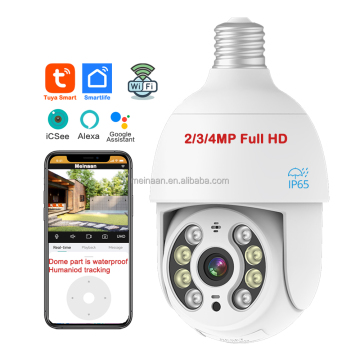 360° WiFi Security Bulb Camera - 1080P 3MP 4MP Light CCTVs Outdoor Wireless iCSee Tuya Smart Surveillance