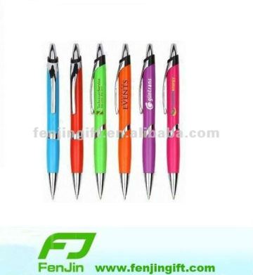 plastic pen with metal clip