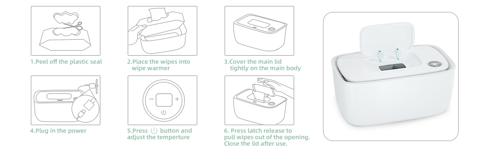 Baby Wet Wipes Dispenser Wet Wipes Warmer With Led Display