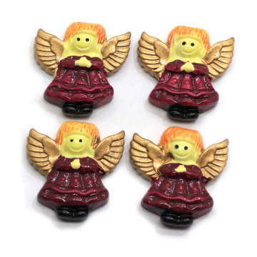 Hot Selling 100pcs Cartoon Angel Princess Flatback Resin Cabochons Embellishments Scrapbook Craft DIY Hair Accessories 25*26mm