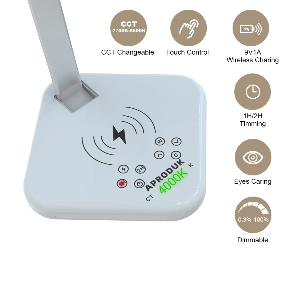 Timing Wireless Charger USB Charger LED Desk Lamp