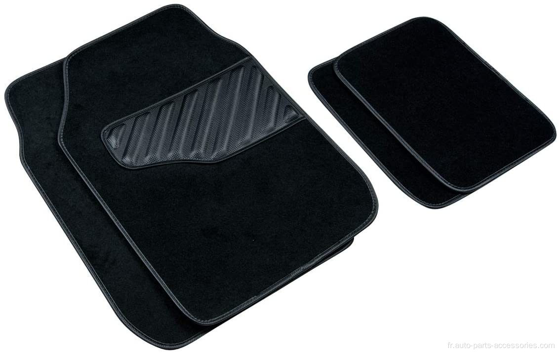 Tapis de sol de tapis noir avec talon de conducteur