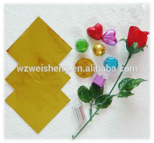 Metallic paper for chocolate packing, metallized paper for beel label factory