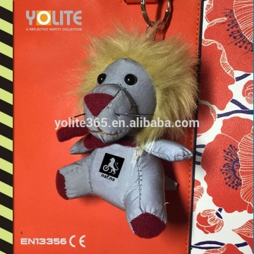 reflective plush toy lion padding hanger keychain