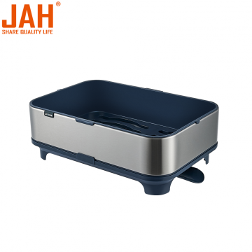 JAH Stainless Steel Dish Rack with Movable Drainer