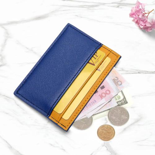 Blue and yellow Colors Combined Compact card holder