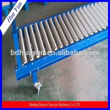 spring loaded gravity light conveyor roller system