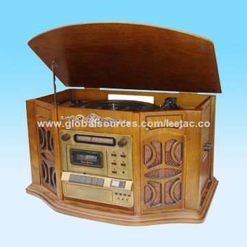 Nostalgia Wooden Music Center with Two Microphone Jacks