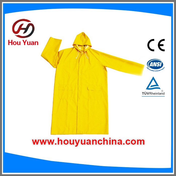 Yellow PVC Rain suit, high quality with reflective tapes, Fluorescent yellow and orange can be customized CE Standard