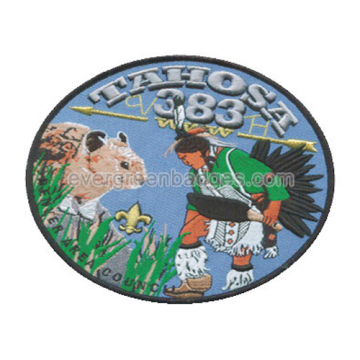 Indians and Animal Oval Embroidery Badges