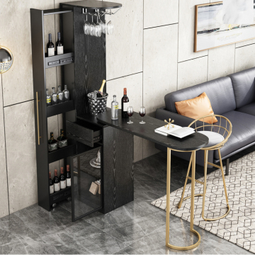 Post Modern Minimalist Rotating Bar Table Wine Cabinet
