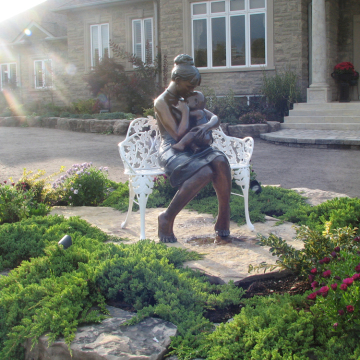 modern outdoor decorations metal crafts mother and child sculptures