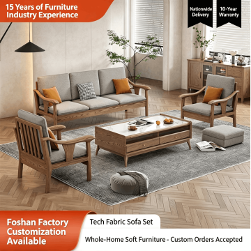 Sofa Fabrik Ruang Tamu Ash Wood Amerika Utara