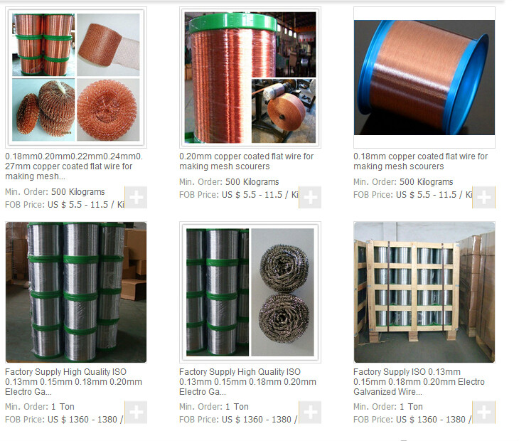 Depurador de metal de alambre 0.20mm-Lista de precios Metal scrubber wire 0.20mm-Price list
