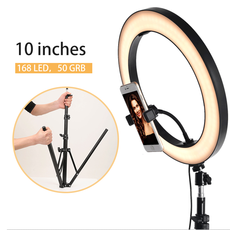 6 pulgadas Photogrphy Led Ring Light Plastic Black Mini Ring Light para foto