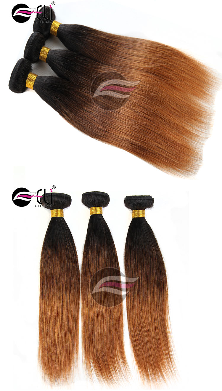 3 tone color ombre hair 8a grade high quality human hair 100% virgin 24 inch human hair weave extension