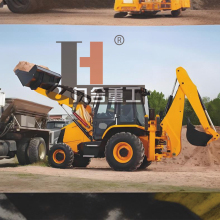 4CX Backhoe Excavator: Cheap Four Wheel Steering Digging Machine for Construction