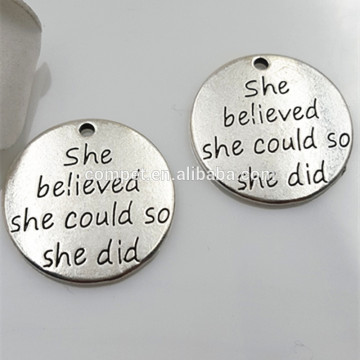 She believed She could so She did diy english lettering pendant