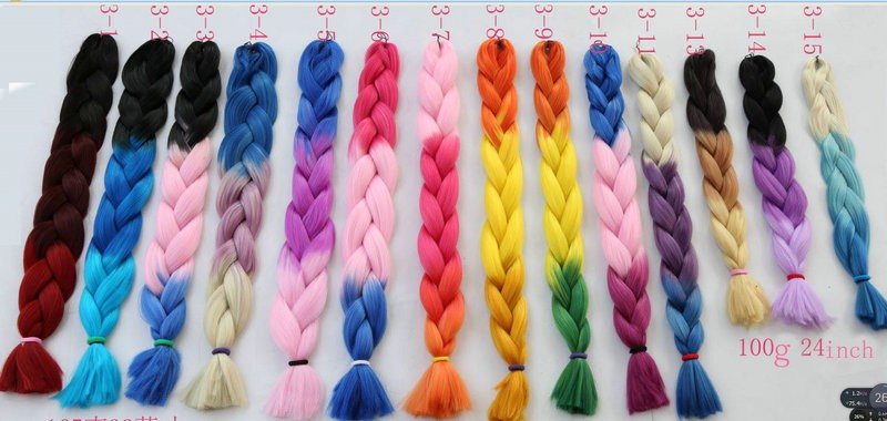 Factory Wholesale Cheap Price colorful Ombre Two Tone yaki Synthetic hair weft expression Jumbo Braiding Hair extensions