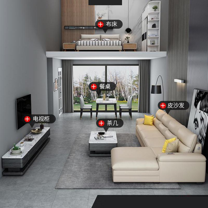 modern dining table Nordic dining table retractable rock slab rectangular dining table